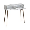 Κονσόλα Napoli Megapap χρώμα λευκό εφέ μαρμάρου 90x29x88εκ.