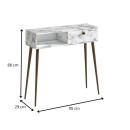 Κονσόλα Napoli Megapap χρώμα λευκό εφέ μαρμάρου 90x29x88εκ.