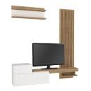 Σύνθεση τηλεόρασης Dumont Megapap χρώμα λευκό - sepet oak 180x36,8x200εκ.