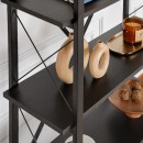 Βιβλιοθήκη Elysian Megapap χρώμα black wood 90x33,5x180εκ.