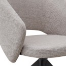 Πολυθρόνα τραπεζαρίας Milano Megapap περιστρεφόμενη χρώμα ανοιχτό μπεζ ύφασμα - μεταλλικό μαύρο πόδι 64x64x83εκ.