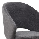 Πολυθρόνα τραπεζαρίας Milano Megapap περιστρεφόμενη χρώμα ανθρακί ύφασμα - μεταλλικό μαύρο πόδι 64x64x83εκ.