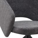 Πολυθρόνα τραπεζαρίας Milano Megapap περιστρεφόμενη χρώμα ανθρακί ύφασμα - μεταλλικό μαύρο πόδι 64x64x83εκ.