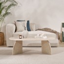 Τραπεζάκι σαλονιού Melina Megapap χρώμα travertine 120x60x40εκ.