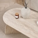 Τραπεζάκι σαλονιού Melina Megapap χρώμα travertine 120x60x40εκ.