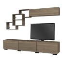 Σύνθεση τηλεόρασης Free Megapap χρώμα καρυδί 210x35x38εκ.