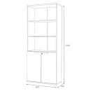 Βιβλιοθήκη γραφείου με κλειδαριά επαγγελματική Venturo Megapap χρώμα ανθρακί - φυσικό οξιάς 80x40x200εκ.