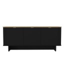 Μπουφές Bohema Megapap χρώμα μαύρο - sepet oak 180x47x76,6εκ.