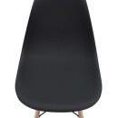 Καρέκλα τραπεζαρίας Nova Megapap PP μαύρο - ξύλινο φυσικό πόδι 46x51x80εκ. | Σετ 4 τεμ