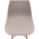 Καρέκλα τραπεζαρίας Nova Megapap PP cappuccino - ξύλινο φυσικό πόδι 46x51x80εκ. | Σετ 4 τεμ