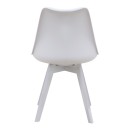 Καρέκλα τραπεζαρίας Viva Megapap PP - PU λευκό - ξύλινο λευκό πόδι 48,5x54x80εκ. | Σετ 4 τεμ