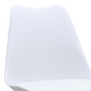 Καρέκλα τραπεζαρίας Viva Megapap PP - PU λευκό - ξύλινο λευκό πόδι 48,5x54x80εκ. | Σετ 4 τεμ