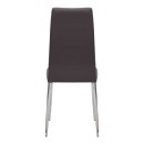 Καρέκλα τραπεζαρίας Rosa Megapap καφέ PU - μεταλλικό πόδι χρωμίου 41x48x98εκ. | Σετ 4 τεμ