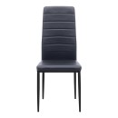 Καρέκλα τραπεζαρίας Rosa Megapap μαύρο PU - μεταλλικό μαύρο πόδι 40x52x96εκ. | Σετ 4 τεμ