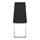 Καρέκλα τραπεζαρίας Vela Megapap μαύρο PU - μεταλλική βάση χρωμίου 41x61x107εκ. | Σετ 4 τεμ