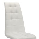 Καρέκλα τραπεζαρίας Vela Megapap λευκό PU - μεταλλική βάση χρωμίου 41x61x107εκ. | Σετ 4 τεμ