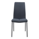 Καρέκλα τραπεζαρίας Fina Megapap ανθρακί ύφασμα - μεταλλικό μαύρο πόδι 43x58x95εκ. | Σετ 4 τεμ