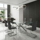 Καρέκλα τραπεζαρίας Laura Megapap γκρι ύφασμα - μεταλλική βάση χρωμίου 42x58x98εκ. | Σετ 4 τεμ