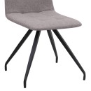 Καρέκλα τραπεζαρίας Bianca Megapap ανοιχτό μπεζ ύφασμα - μεταλλικό μαύρο πόδι 43x56x84εκ. | Σετ 4 τεμ