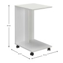 Τραπεζάκι βοηθητικό C-Shaped Megapap χρώμα λευκό gloss 35x45x65εκ.