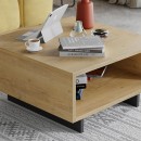 Τραπεζάκι σαλονιού Hola Megapap χρώμα sapphire oak - ανθρακί 60x60x32εκ.