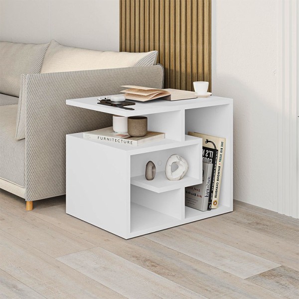 Τραπεζάκι βοηθητικό Labirent Megapap Megapap χρώμα λευκό 54x40x45εκ.