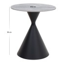 Τραπεζάκι βοηθητικό Logan Megapap sintered stone - μέταλλο χρώμα γκρι εφέ μαρμάρου - μαύρο Ø50x56εκ.