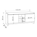 Παπουτσοθήκη Zulla Megapap χρώμα ανθρακί - sapphire oak 110x37x43εκ.