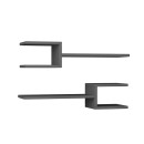 Ραφιέρα τοίχου Fork Megapap 2 τεμαχίων χρώμα ανθρακί 75x19,5x18εκ.