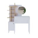 Τουαλέτα με καθρέπτη Mup Megapap χρώμα λευκό - sapphire oak 105x35x151εκ.