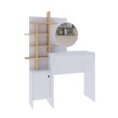 Τουαλέτα με καθρέπτη Mup Megapap χρώμα λευκό - sapphire oak 105x35x151εκ.