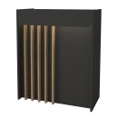 Γραφείο υποδοχής - reception Karibu Megapap με LED χρώμα ανθρακί - sepet oak 90x40x100εκ.