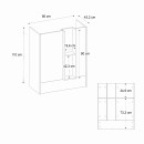 Γραφείο υποδοχής - reception Bonveno Megapap χρώμα ανθρακί - sepet oak 90x43,2x110εκ.