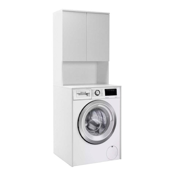 Έπιπλο πλυντηρίου Ceza Megapap χρώμα λευκό 65x60x182εκ.