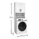Έπιπλο πλυντηρίου Holton Megapap χρώμα λευκό 65,5x30x180εκ.