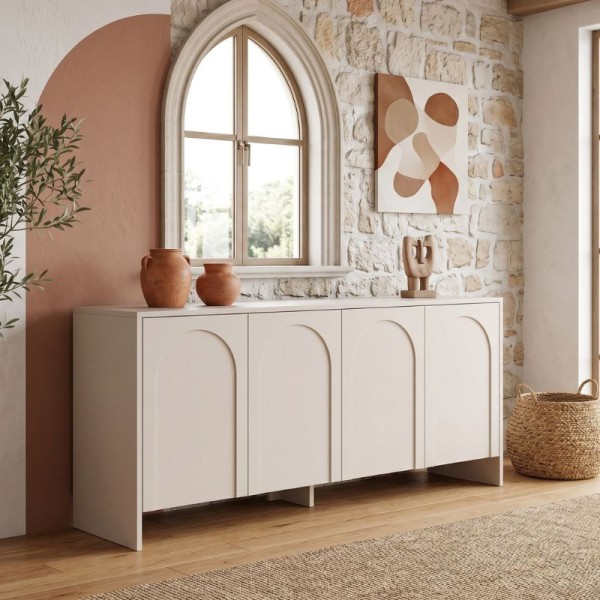 Μπουφές Aurelia Megapap χρώμα κρεμ 180x45x80εκ.