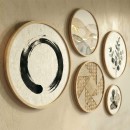 Διακοσμητικό τοίχου Nima Megapap σετ 5 τμχ ξύλινο - Mdf χρώμα φυσικό