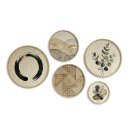 Διακοσμητικό τοίχου Nima Megapap σετ 5 τμχ ξύλινο - Mdf χρώμα φυσικό