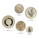 Διακοσμητικό τοίχου Nima Megapap σετ 5 τμχ ξύλινο - Mdf χρώμα φυσικό