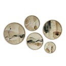 Διακοσμητικό τοίχου Nima Megapap σετ 5 τμχ ξύλινο - Mdf χρώμα φυσικό