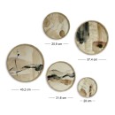 Διακοσμητικό τοίχου Nima Megapap σετ 5 τμχ ξύλινο - Mdf χρώμα φυσικό