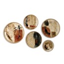 Διακοσμητικό τοίχου Nima Megapap σετ 5 τμχ ξύλινο - Mdf χρώμα φυσικό