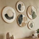 Διακοσμητικό τοίχου Nima Megapap σετ 5 τμχ ξύλινο - Mdf χρώμα φυσικό