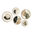 Διακοσμητικό τοίχου Nima Megapap σετ 5 τμχ ξύλινο - Mdf χρώμα φυσικό