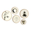 Διακοσμητικό τοίχου Nima Megapap σετ 5 τμχ ξύλινο - Mdf χρώμα φυσικό