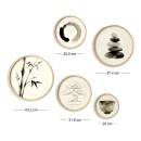 Διακοσμητικό τοίχου Nima Megapap σετ 5 τμχ ξύλινο - Mdf χρώμα φυσικό