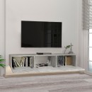 Έπιπλο τηλεόρασης επιτοίχιο Damla Megapap με LED χρώμα λευκό εφέ μαρμάρου 180x29,5x29,5εκ.