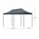Κιόσκι - Gazebo Bari Megapap πτυσσόμενο μεταλλικός σκελετός - αδιάβροχο ύφασμα χρώμα γκρι 3x6x3,27m.