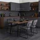 Τραπέζι Levico Megapap Mdf - μεταλλικό χρώμα καπνιστή καρυδιά 130x70x75εκ.