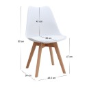 Σετ τραπεζαρία 5τμχ Xana - Viva Megapap χρώμα sepet oak - λευκό Ø90x77,5εκ.